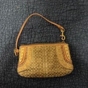 VintageCoach Signature Brown Wristlet